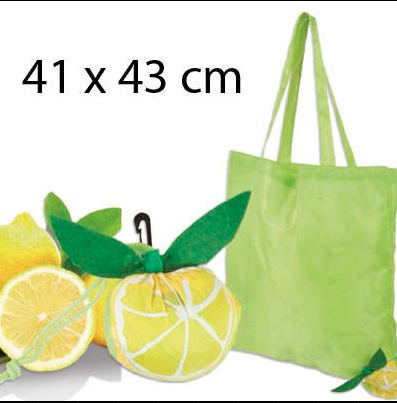 Bolsa plegable reutilizable en forma de limón, ecológica y compacta