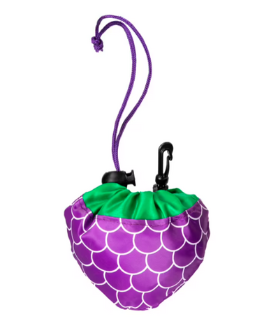 Bolsa plegable reutilizable en forma de uva, ecológica y compacta
